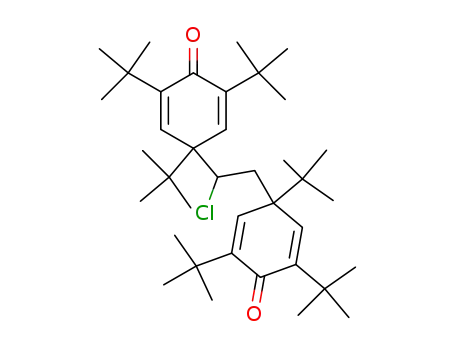 Molecular Structure of 120830-47-9 (2,4,6,2',4',6'-hexa-<i>tert</i>-butyl-4,4'-chloroethanediyl-bis-cyclohexa-2,5-dienone)