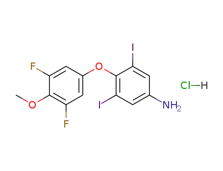 Molecular Structure of 400-84-0 (4-(3,5-difluoro-4-methoxy-phenoxy)-3,5-diiodo-aniline; hydrochloride)