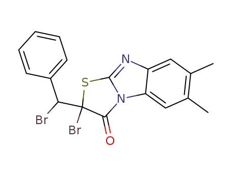 2-bromo-2-(bromo-phenyl-methyl)-6,7-dimethyl-benzo[4,5]imidazo[2,1-<i>b</i>]thiazol-3-one