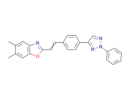 Molecular Structure of 61309-87-3 (Benzoxazole,
5,6-dimethyl-2-[2-[4-(2-phenyl-2H-1,2,3-triazol-4-yl)phenyl]ethenyl]-)