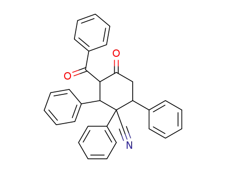 3-benzoyl-4-oxo-1,2,6-triphenyl-cyclohexanecarbonitrile