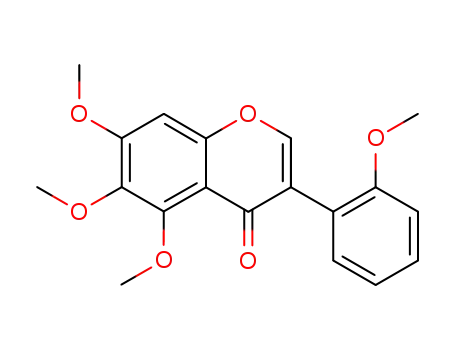 Molecular Structure of 100211-04-9 (4H-1-Benzopyran-4-one, 5,6,7-trimethoxy-3-(2-methoxyphenyl)-)