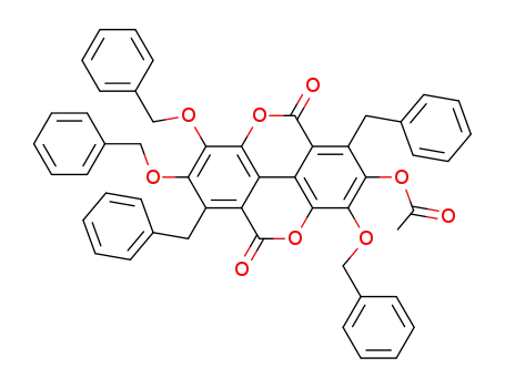 2-acetoxy-1,6-dibenzyl-3,7,8-tris-benzyloxy-chromeno[5,4,3-<i>cde</i>]chromene-5,10-dione