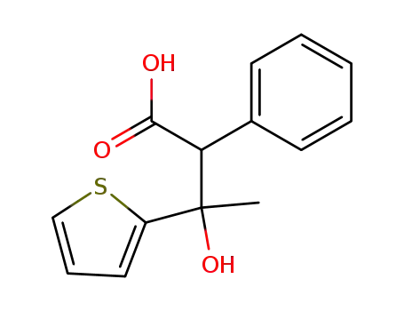 Molecular Structure of 5449-23-0 (3-hydroxy-2-phenyl-3-(thiophen-2-yl)butanoic acid)