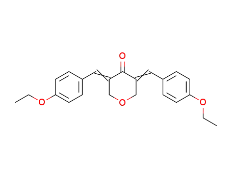Molecular Structure of 102657-34-1 (3,5-bis-((Ξ)-4-ethoxy-benzylidene)-tetrahydro-pyran-4-one)