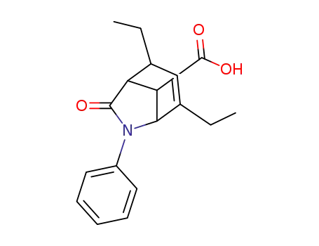 Molecular Structure of 873413-41-3 (2,4-diethyl-7-oxo-6-phenyl-6-aza-bicyclo[3.2.1]oct-3-ene-8-carboxylic acid)