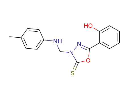 1,3,4-Oxadiazole-2(3H)-thione,
5-(2-hydroxyphenyl)-3-[[(4-methylphenyl)amino]methyl]-