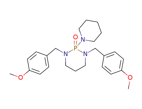 Molecular Structure of 14757-30-3 (1,3-bis(4-methoxybenzyl)-2-(piperidin-1-yl)-1,3,2-diazaphosphinane 2-oxide)
