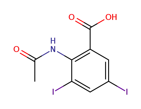 Molecular Structure of 19094-52-1 (2-Acetylamino-3,5-diiodobenzoic acid)