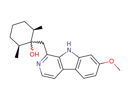 Molecular Structure of 110530-56-8 (1-(7-methoxy-9<i>H</i>-β-carbolin-1-ylmethyl)-2<i>r</i>,6<i>c</i>-dimethyl-cyclohexan-ξ-ol)