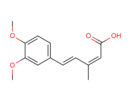 Molecular Structure of 60234-97-1 (5<i>t</i>-(3,4-dimethoxy-phenyl)-3-methyl-penta-2<i>c</i>,4-dienoic acid)