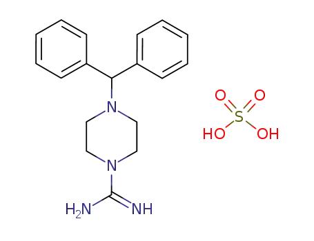 Molecular Structure of 85063-77-0 (4-benzhydryl-piperazine-1-carbonimidic acid amide; sulfate)