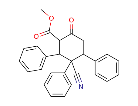 Molecular Structure of 62940-82-3 (3-cyano-6-oxo-2,3,4-triphenyl-cyclohexanecarboxylic acid methyl ester)