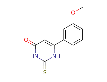 Molecular Structure of 33166-84-6 (2,3-dihydro-6-(3-methoxyphenyl)-2-thioxo-4(1H)-Pyrimidinone)
