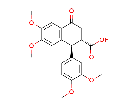 (+/-)-1<i>t</i>-(3,4-dimethoxy-phenyl)-6,7-dimethoxy-4-oxo-1,2,3,4-tetrahydro-[2<i>r</i>]naphthoic acid