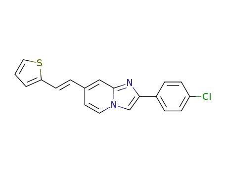 Imidazo[1,2-a]pyridine, 2-(4-chlorophenyl)-7-[2-(2-thienyl)ethenyl]-