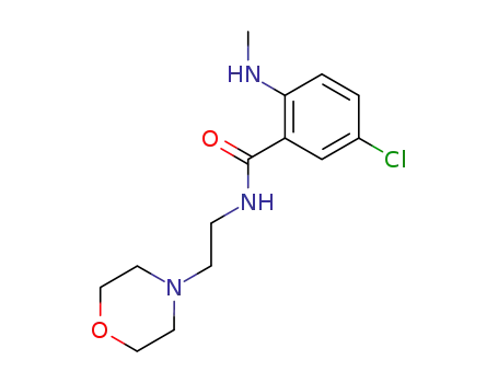 Molecular Structure of 92299-77-9 (5-chloro-2-methylamino-N-<2-(4-morpholinyl)ethyl>-benzamide)