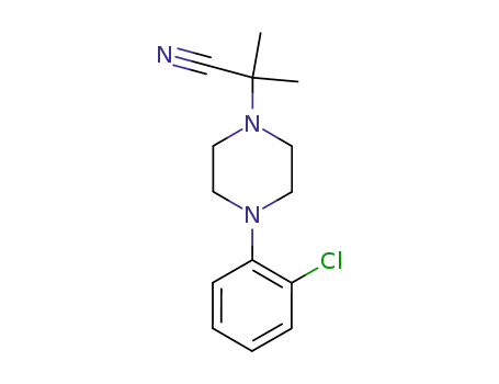 Molecular Structure of 500298-64-6 (α-[4-(2-chloro-phenyl)-piperazino]-isobutyronitrile)