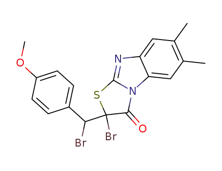 2-bromo-2-[bromo-(4-methoxy-phenyl)-methyl]-6,7-dimethyl-benzo[4,5]imidazo[2,1-<i>b</i>]thiazol-3-one