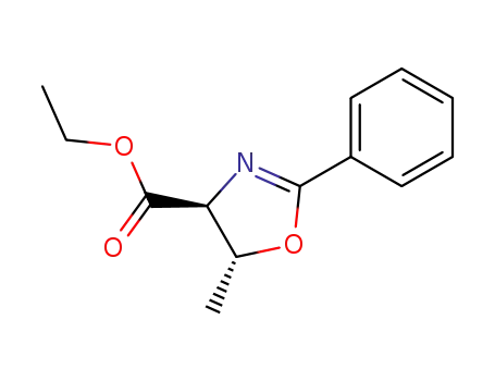 Molecular Structure of 7462-66-0 (ethyl 5-methyl-2-phenyl-4,5-dihydro-1,3-oxazole-4-carboxylate)