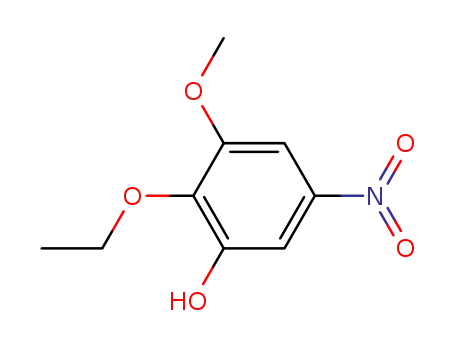Molecular Structure of 102872-42-4 (Phenol, 2-ethoxy-3-methoxy-5-nitro- (6CI))