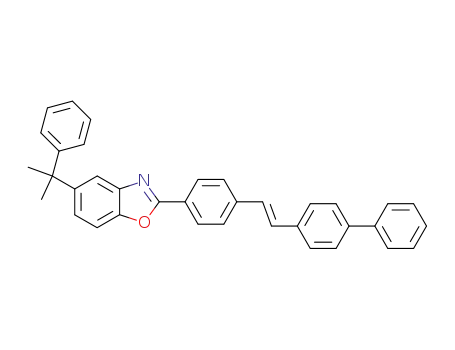 2-[4-(<i>trans</i>-2-biphenyl-4-yl-vinyl)-phenyl]-5-(1-methyl-1-phenyl-ethyl)-benzooxazole
