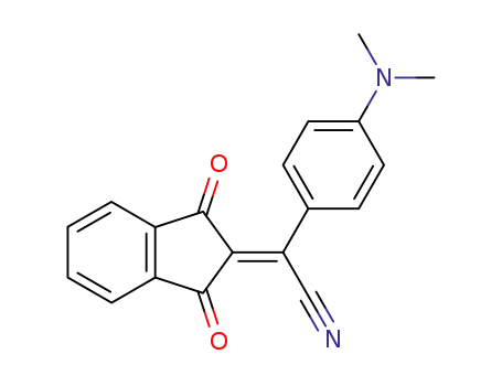 Molecular Structure of 49764-75-2 (Benzeneacetonitrile,
a-(1,3-dihydro-1,3-dioxo-2H-inden-2-ylidene)-4-(dimethylamino)-)