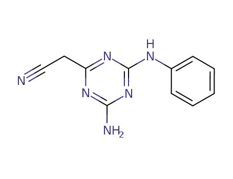 Molecular Structure of 99845-72-4 ((4-AMINO-6-ANILINO-1,3,5-TRIAZIN-2-YL)ACETONITRILE)