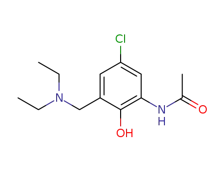 Molecular Structure of 67944-06-3 (acetic acid-(5-chloro-3-diethylaminomethyl-2-hydroxy-anilide))