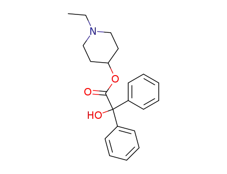 Molecular Structure of 28789-59-5 (benzilic acid-(1-ethyl-[4]piperidyl ester))
