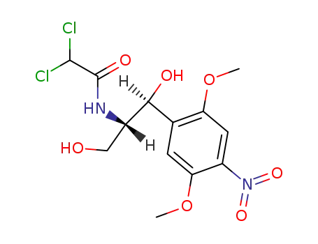 Molecular Structure of 106214-34-0 (dichloroacetic acid-[(1<i>RS</i>,2<i>RS</i>)-2-(2,5-dimethoxy-4-nitro-phenyl)-2-hydroxy-1-hydroxymethyl-ethylamide])