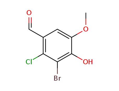 Molecular Structure of 75024-38-3 (3-bromo-2-chloro-4-hydroxy-5-methoxybenzaldehyde)