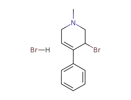 Molecular Structure of 14164-48-8 (3-bromo-1-methyl-4-phenyl-1,2,3,6-tetrahydro-pyridine; hydrobromide)