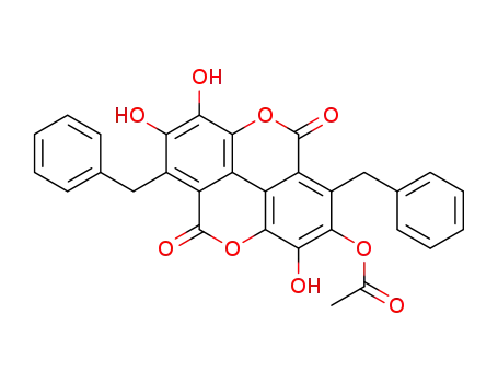 2-acetoxy-1,6-dibenzyl-3,7,8-trihydroxy-chromeno[5,4,3-<i>cde</i>]chromene-5,10-dione
