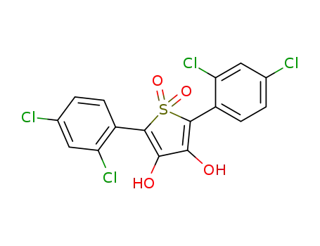 Molecular Structure of 5323-59-1 (2,5-bis(2,4-dichlorophenyl)thiophene-3,4-diol 1,1-dioxide)