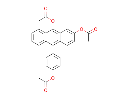 Molecular Structure of 57374-16-0 (2,9-Anthracenediol, 10-[4-(acetyloxy)phenyl]-, diacetate)