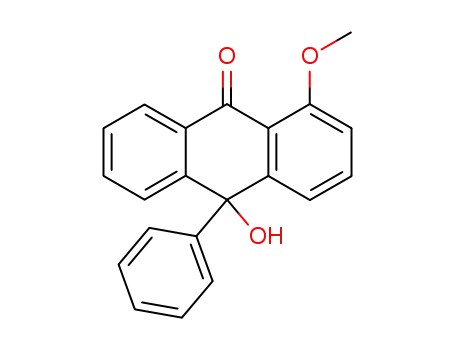 Molecular Structure of 7470-95-3 (10-hydroxy-1-methoxy-10-phenyl-anthracen-9-one)