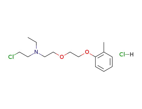 Molecular Structure of 63917-93-1 (2-chloro-N-ethyl-N-{2-[2-(2-methylphenoxy)ethoxy]ethyl}ethanaminium chloride)