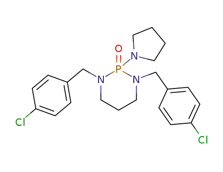 Molecular Structure of 14757-32-5 (1,3-bis(4-chlorobenzyl)-2-(pyrrolidin-1-yl)-1,3,2-diazaphosphinane 2-oxide)