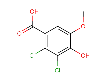 Molecular Structure of 108544-97-4 (5,6-DICHLORO-4-HYDROXY-3-METHOXYBENZOIC ACID)