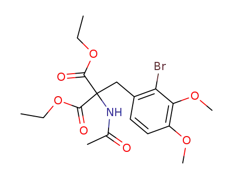 Molecular Structure of 5456-13-3 (diethyl (acetylamino)(2-bromo-3,4-dimethoxybenzyl)propanedioate)