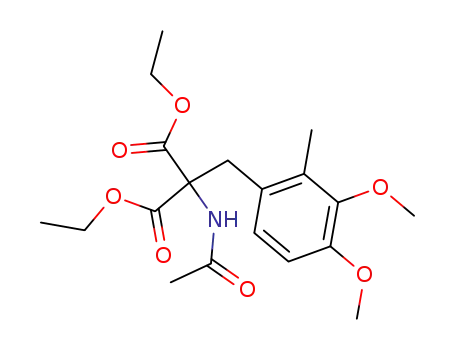 Molecular Structure of 5456-12-2 (diethyl (acetylamino)(3,4-dimethoxy-2-methylbenzyl)propanedioate)