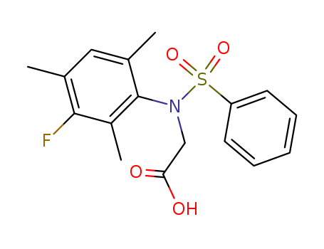 2-[benzenesulfonyl-(3-fluoro-2,4,6-trimethyl-phenyl)amino]acetic acid cas  853-31-6