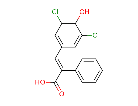 Molecular Structure of 5325-40-6 (3-(3,5-dichloro-4-hydroxyphenyl)-2-phenylprop-2-enoic acid)