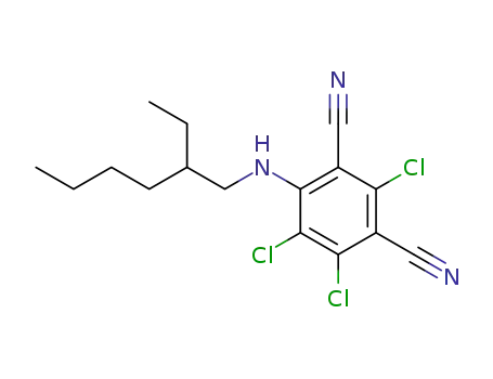 Molecular Structure of 67205-48-5 (2,4,5-trichloro-6-[(2-ethylhexyl)amino]benzene-1,3-dicarbonitrile)