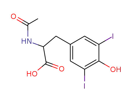 Molecular Structure of 3604-84-0 (3.5-diiodo-<i>N</i>-acetyl-DL-tyrosine)