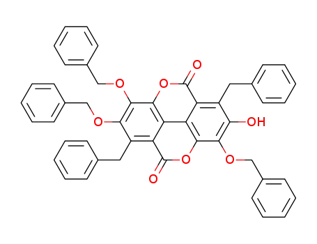 1,6-dibenzyl-2,3,8-tris-benzyloxy-7-hydroxy-chromeno[5,4,3-<i>cde</i>]chromene-5,10-dione