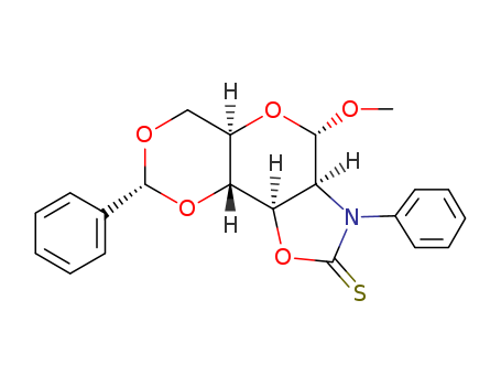 Mannopyranoside, methyl4,6-O-benzylidene-2-deoxy-2-[N-(thiocarboxy)anilino]-, cyclic 2,3-intramol.ester, a-D- (8CI) cas  6937-67-3