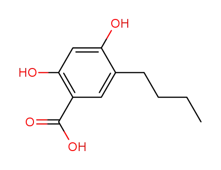 Molecular Structure of 55605-58-8 (5-butyl-2,4-dihydroxy-benzoic acid)