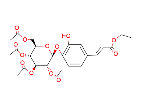3-hydroxy-4-(tetra-<i>O</i>-acetyl-β-D-glucopyranosyloxy)-<i>trans</i>-cinnamic acid ethyl ester